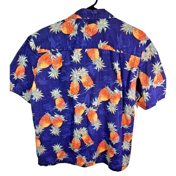 Paradise Found Pineapple Hawaiian Shirt Men's Size L Hawaii LL Bean - Picture 4 of 4